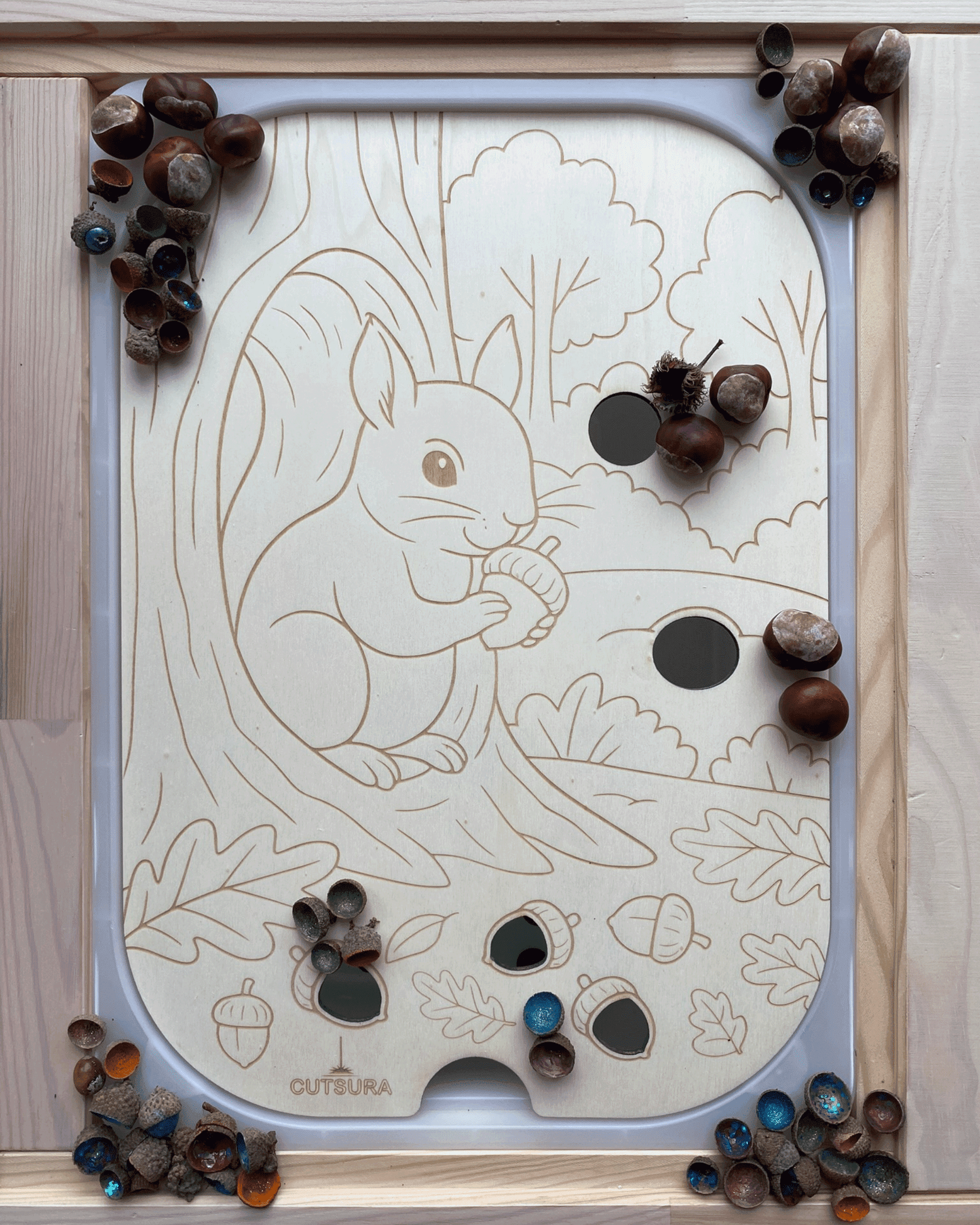 Sensomotorik-Platte Eichhörnchen für Trofast-Boxen (hoch 28x40)