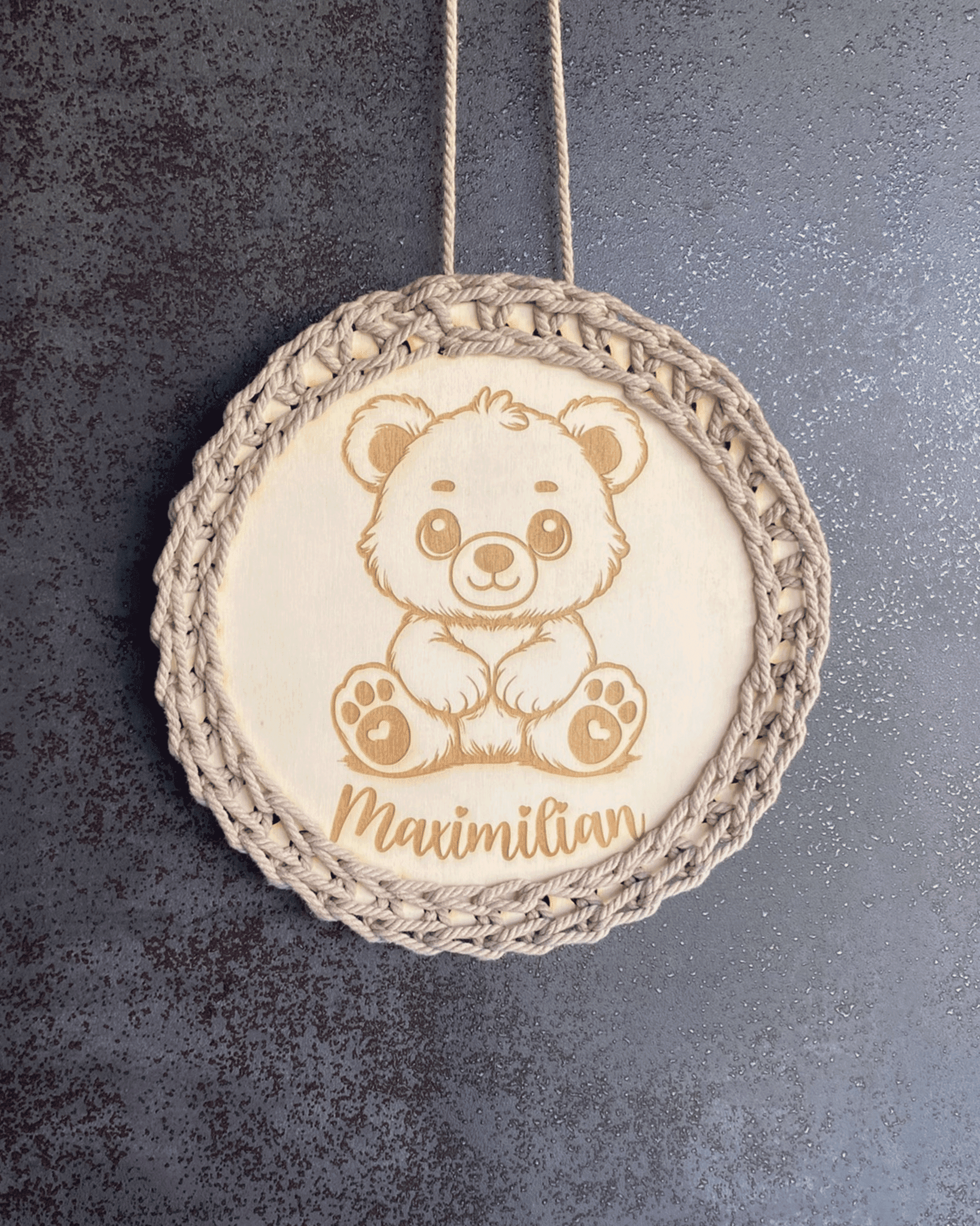 Umhäkeltes Namensschild – Foto 3