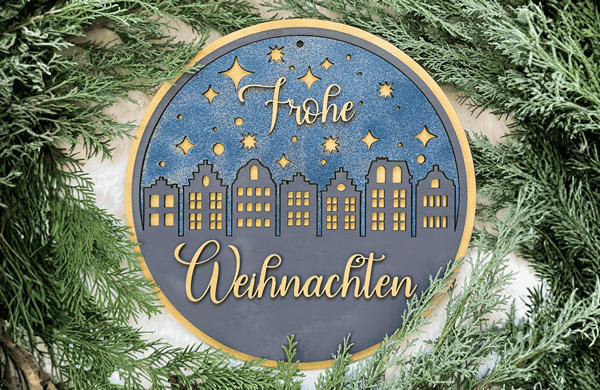 Schild Frohe Weihnachten