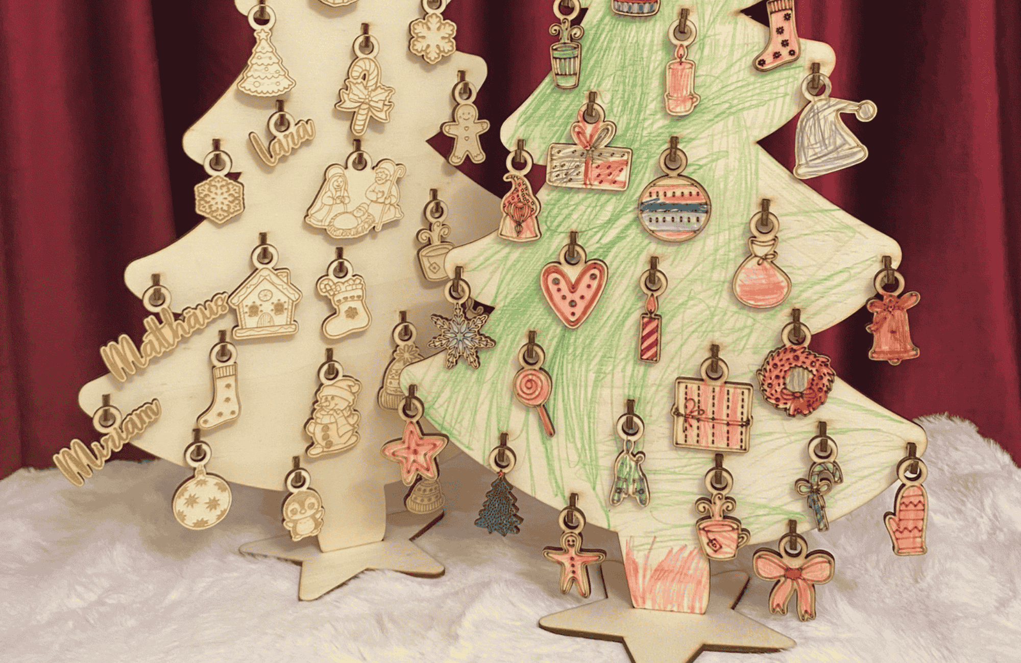 Adventkalender Bastelset – Baum mit Anhängern