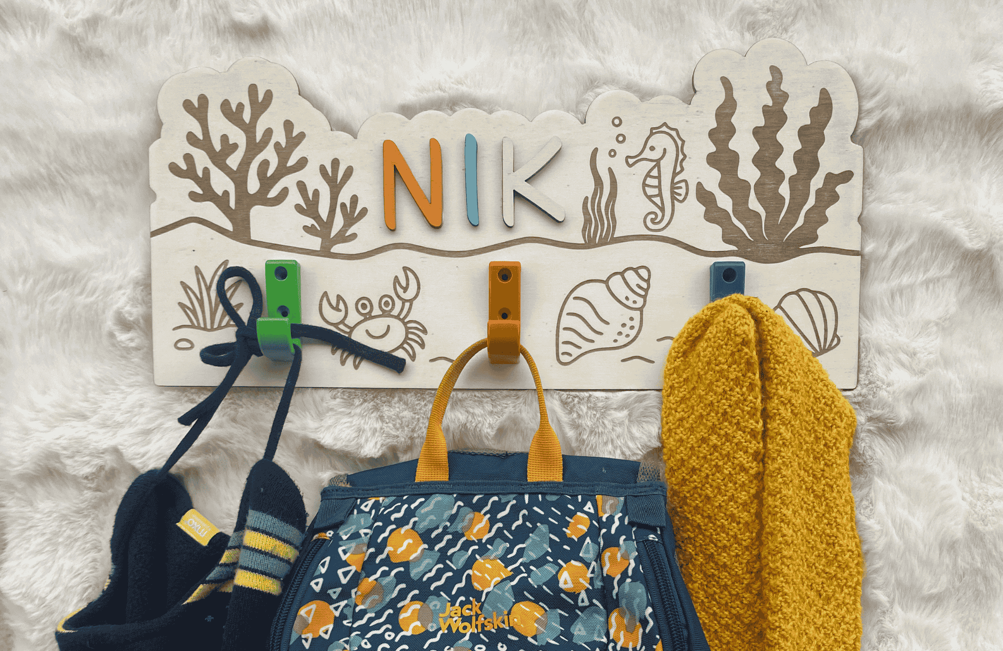 Personalisierte Hakenleiste